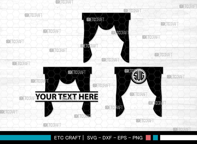 Theater Curtain Monogram, Theater Curtain Silhouette, Theater Curtain SVG, Curtain Svg, Theater Svg, Window Svg, SB00216 SVG ETC Craft 