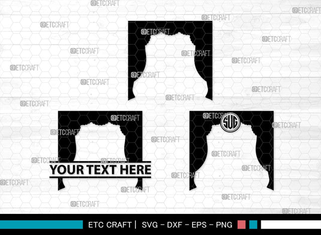 Theater Curtain Monogram, Theater Curtain Silhouette, Theater Curtain SVG, Curtain Svg, Theater Svg, Window Svg, SB00216 SVG ETC Craft 
