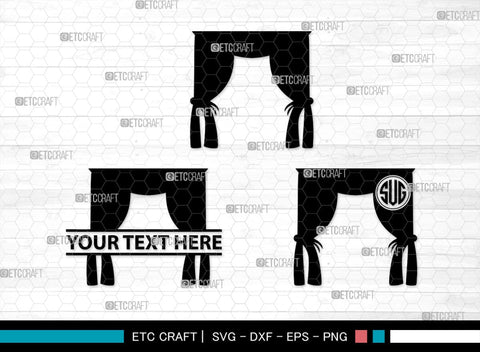 Theater Curtain Monogram, Theater Curtain Silhouette, Theater Curtain SVG, Curtain Svg, Theater Svg, Window Svg, SB00216 SVG ETC Craft 