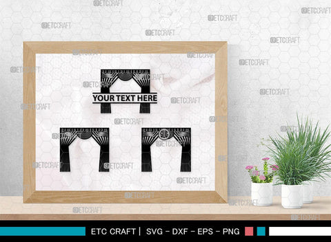 Theater Curtain Monogram, Theater Curtain Silhouette, Theater Curtain SVG, Curtain Svg, Theater Svg, Window Svg, SB00216 SVG ETC Craft 