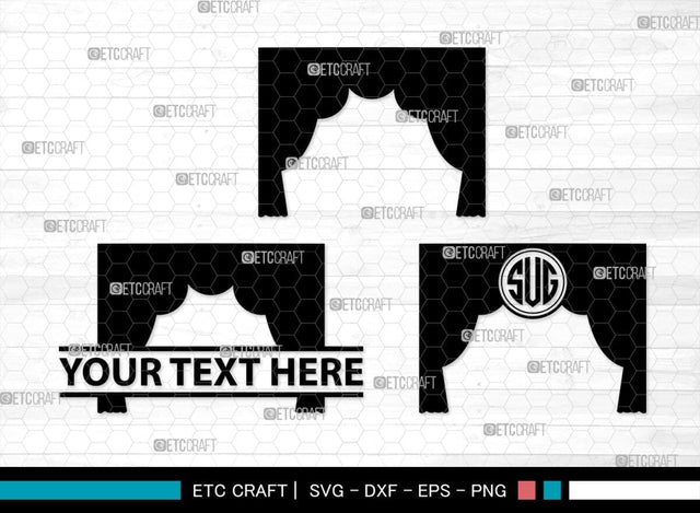 Theater Curtain Monogram, Theater Curtain Silhouette, Theater Curtain SVG, Curtain Svg, Theater Svg, Window Svg, SB00216 SVG ETC Craft 