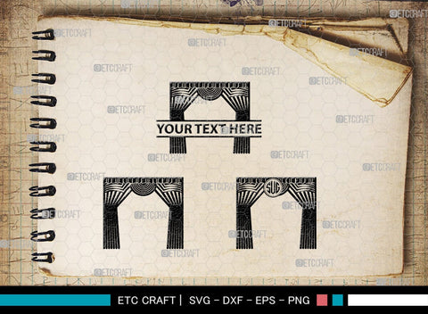 Theater Curtain Monogram, Theater Curtain Silhouette, Theater Curtain SVG, Curtain Svg, Theater Svg, Window Svg, SB00216 SVG ETC Craft 