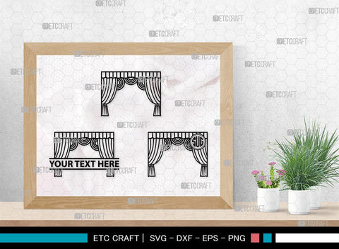 Theater Curtain Monogram, Theater Curtain Silhouette, Theater Curtain SVG, Curtain Svg, Theater Svg, Window Svg, SB00216 SVG ETC Craft 