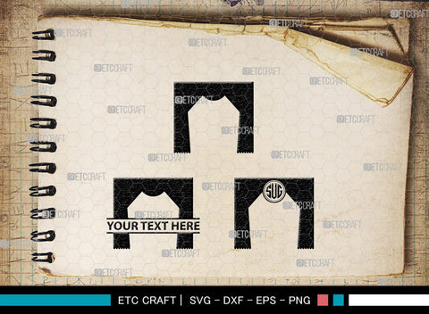 Theater Curtain Monogram, Theater Curtain Silhouette, Theater Curtain SVG, Curtain Svg, Theater Svg, Window Svg, SB00216 SVG ETC Craft 