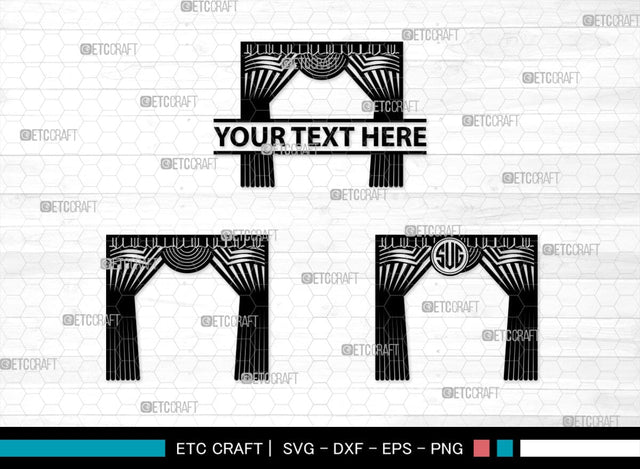 Theater Curtain Monogram, Theater Curtain Silhouette, Theater Curtain SVG, Curtain Svg, Theater Svg, Window Svg, SB00216 SVG ETC Craft 