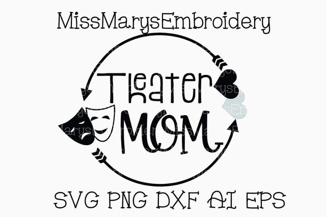 Theater Mom Monogram Arrow Ring SVG MissMarysEmbroidery 