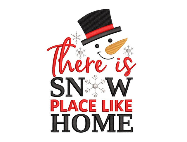 There is snow place like home embroidery design, snowman embroidery file, 6 sizes, instant download Embroidery/Applique DESIGNS Nino Nadaraia 