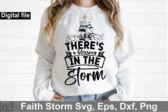 there's a blessing in the storm svg, Jesus svg, Faith svg, Storm svg, God svg, Faith svg, Storm t shirt svg, Christian svg, Faith t shirt SVG Isabella Machell 