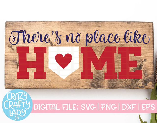 There's No Place Like Home | Baseball SVG Cut File SVG Crazy Crafty Lady Co. 