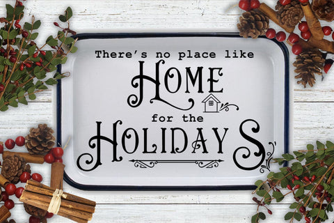 There's No Place Like Home I Farmhouse Christmas Sign SVG SVG Happy Printables Club 