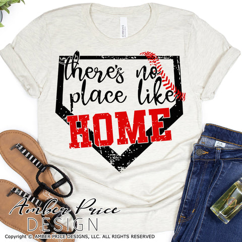 There's no place like home SVG | Softball Mom SVG | Softball Mama SVG | Softball SVG PNG DXF | Distressed SVG | Baseball mom boho shirt SVG file | Spring SVG | Amber Price Design SVG Amber Price Design 