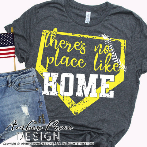 There's no place like home SVG | Softball Mom SVG | Softball Mama SVG | Softball SVG PNG DXF | Distressed SVG | Baseball mom boho shirt SVG file | Spring SVG | Amber Price Design SVG Amber Price Design 