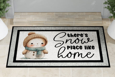 There's Snow Place Like Home Door Mat Sublimation PNG Sublimation BijouBay 