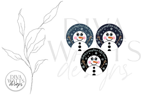 There's Snowplace Like Home SVG | Snowman Round Design SVG Diva Watts Designs 