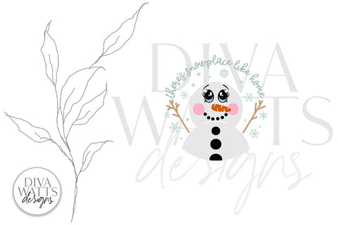 There's Snowplace Like Home SVG | Snowman Round Design SVG Diva Watts Designs 