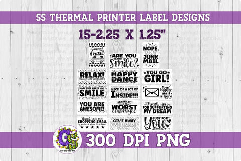 Thermal Printer Label PNG Bundle Sublimation Greedy Stitches 