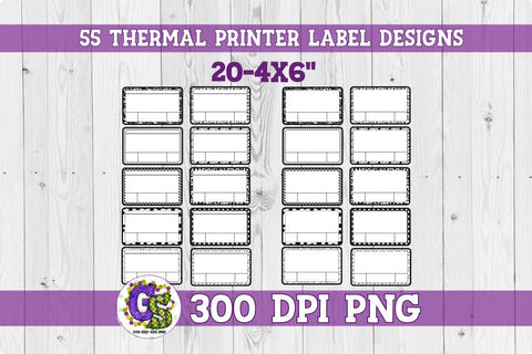 Thermal Printer Label PNG Bundle Sublimation Greedy Stitches 