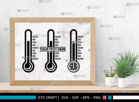 Thermometer Monogram, Thermometer Silhouette, Thermometer SVG, Thermometer Line Svg, Temperature Svg, SB00160 SVG ETC Craft 