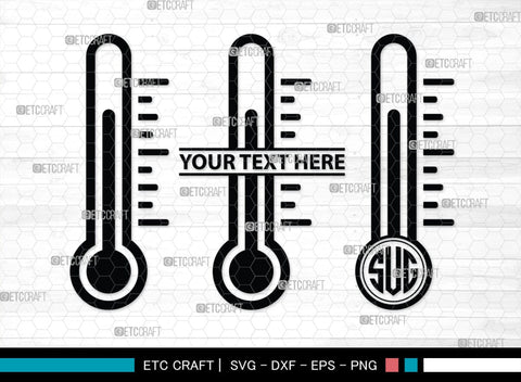 Thermometer Monogram, Thermometer Silhouette, Thermometer SVG, Thermometer Line Svg, Temperature Svg, SB00160 SVG ETC Craft 