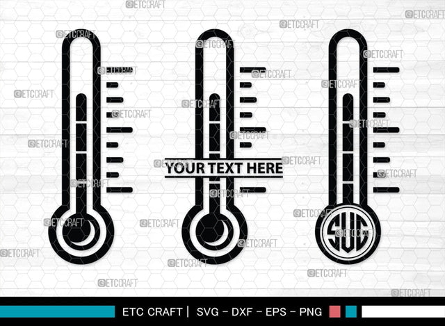 Thermometer Monogram, Thermometer Silhouette, Thermometer SVG, Thermometer Line Svg, Temperature Svg, SB00160 SVG ETC Craft 
