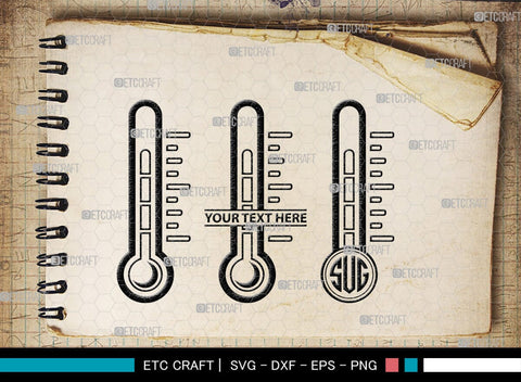 Thermometer Monogram, Thermometer Silhouette, Thermometer SVG, Thermometer Line Svg, Temperature Svg, SB00160 SVG ETC Craft 