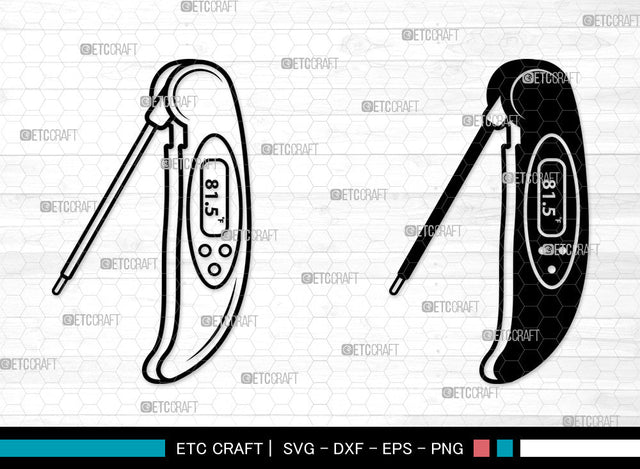 Thermometer SVG, Infrared Thermometer Svg, Glass Thermometer Svg, Digital Meat Thermometer Svg, Thermometer Icon Svg, Thermometer SVG ETC Craft 