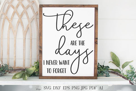 These Are The Days I Never Want To Forget SVG | Farmhouse SVG | Rustic SVG | dxf and more | Printable SVG Diva Watts Designs 