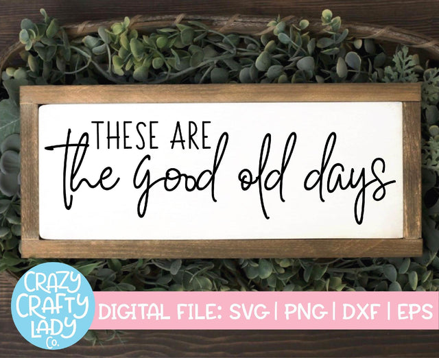 These Are the Good Old Days | Family SVG Cut File SVG Crazy Crafty Lady Co. 