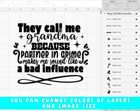 They Call Me Grandma Because Partner In Crime Makes Me Sound Like A Bad Influence SVG SVG HappyDesignStudio 