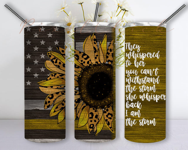 They Whispered To Her Design Png, Sunflower Leopard 20oz Skinny Png, Wood American Flag Tumbler Wrap, Digital Download Sublimation PixelChick 