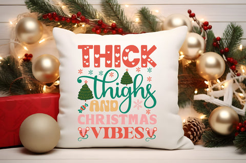 Thick thighs and christmas vibe SVG Design SVG Regulrcrative 