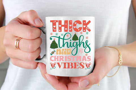 Thick thighs and christmas vibe SVG Design SVG Regulrcrative 