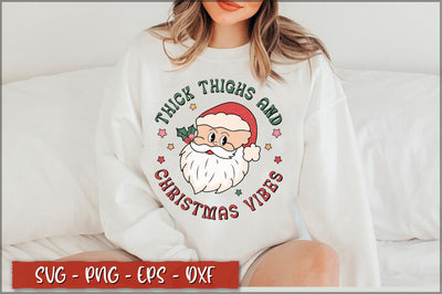 Thick thighs and christmas vibes Retro SVG SVG Shetara Begum 