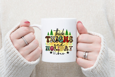 Thick Thighs and Holiday Vibes Sublimation SVGArt 