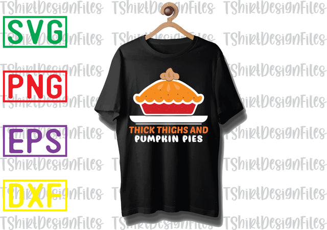 Thick Thighs and Pumpkin Pies Svg, Autumn Svg, Fall Gnomes Svg, Holiday Day svg SVG DesignTShirt 