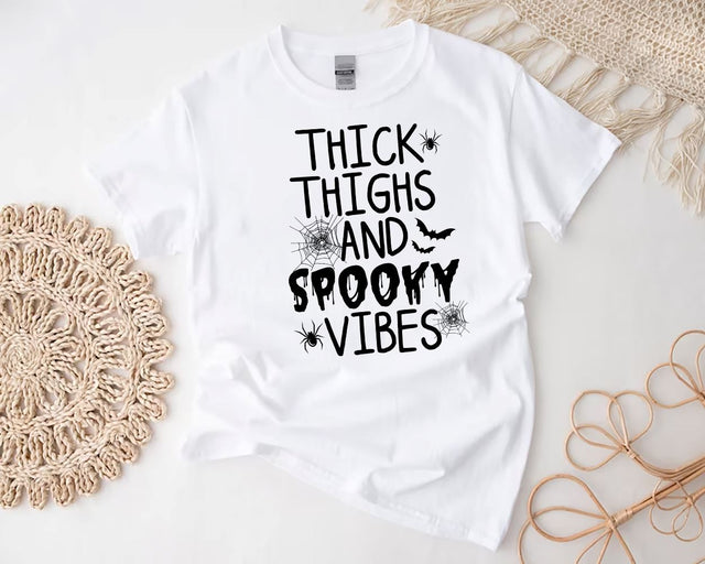 Thick Thighs and Spooky Vibes, Halloween Sublimation PNG, Spooky Vibes Sublimation T-shirt, Halloween Png Sublimation BouDesign 