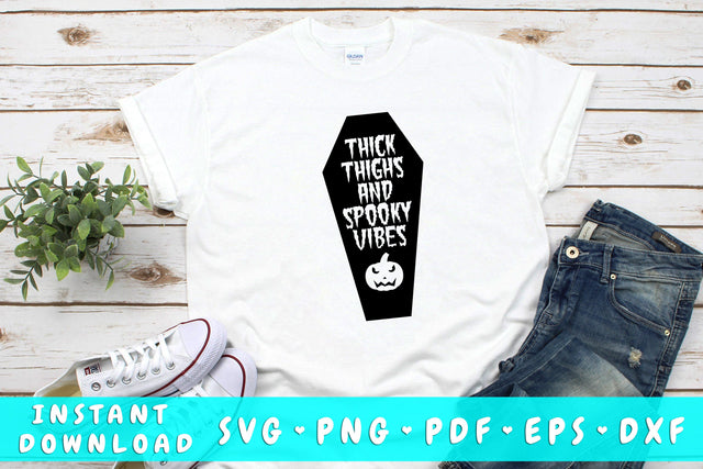 Thick Thighs And Spooky Vibes SVG SVG HappyDesignStudio 