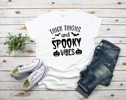 Thick Thighs and Spooky Vibes SVG, Thick Thighs and Witch Vibes SVG SVG HappyDesignStudio 