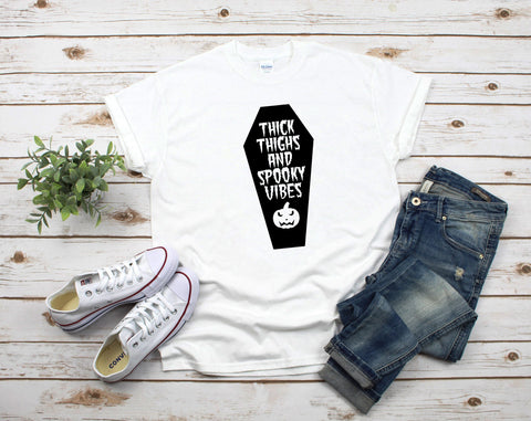 Thick Thighs and Spooky Vibes SVG, Thick Thighs and Witch Vibes SVG SVG HappyDesignStudio 