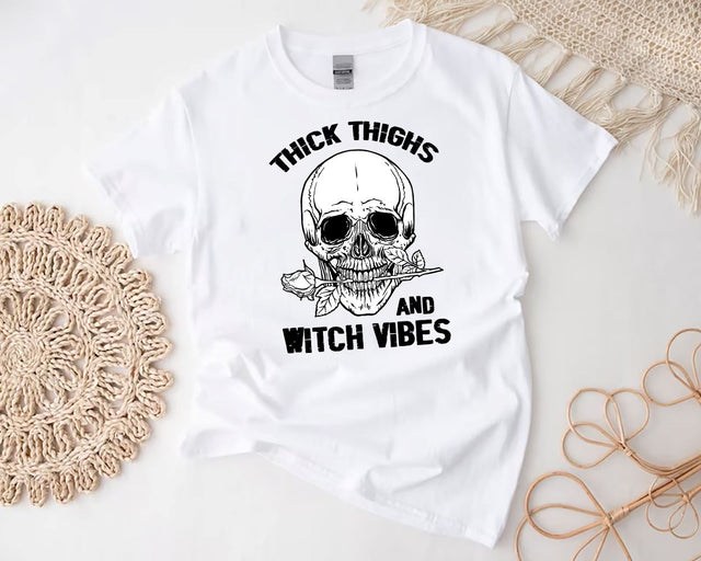 Thick Thighs and Witch Vibes PNG, Halloween Sublimation PNG, Spooky Vibes Sublimation T-shirt, Halloween Png, Witch Vibes PNG Sublimation BouDesign 