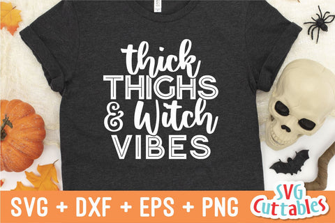 Thick Thighs And Witch Vibes svg - dxf - eps - png - Funny Halloween - Silhouette - Cricut Cut File - Digital Download SVG Svg Cuttables 