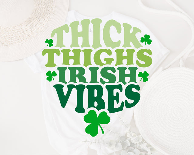 Thick Thighs irish Vibes svg, Funny st.patrick's day svg, Retro st patricks svg, St.patrick's day svg, St. Patrick's Day Sublimation Design SVG Fauz 