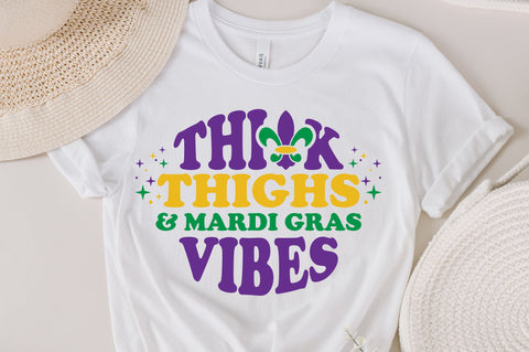 Thick Thighs Mardi Gras Vibes svg, Fat Tuesday svg, Kids Mardi Gras Svg, Fat Tuesday Carnival Svg, Girl Mardi Gras Shirt, Cricut Cut Files SVG Fauz 