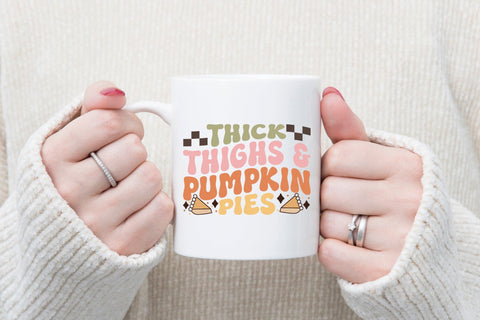 Thick Thighs & Pumpkin Pies, Retro Thanksgiving SVG SVG CraftLabSVG 