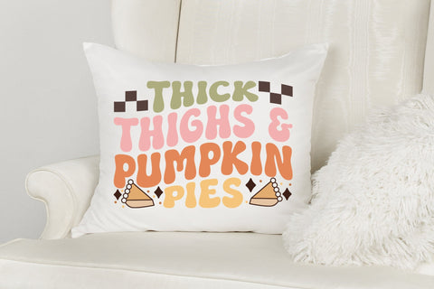 Thick Thighs & Pumpkin Pies, Retro Thanksgiving SVG SVG CraftLabSVG 