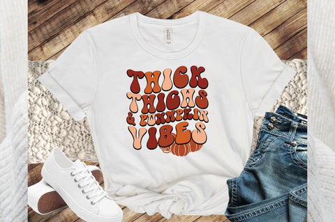 thick thighs & punmpkin vibes Autumn Cut File Sublimation designartist 