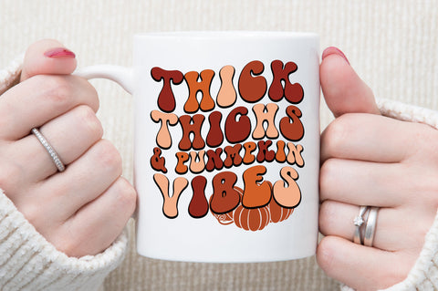 thick thighs & punmpkin vibes Autumn Cut File Sublimation designartist 