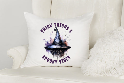 Thick Thighs & Spooky Vibes, Funny Halloween PNG Sublimation CraftLabSVG 