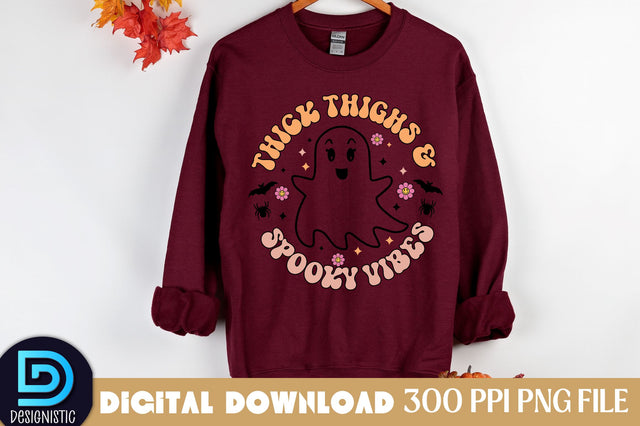 Thick thighs & spooky vibes, Halloween Sublimation Design Sublimation DESIGNISTIC 