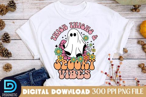 Thick thighs & spooky vibes, Halloween Sublimation Design Sublimation DESIGNISTIC 